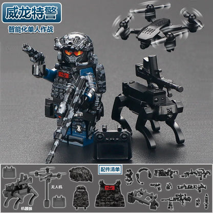 Soldiers, special forces, building blocks, weapons, handsome special police, Veyron Delta Operation, military toys, gifts.