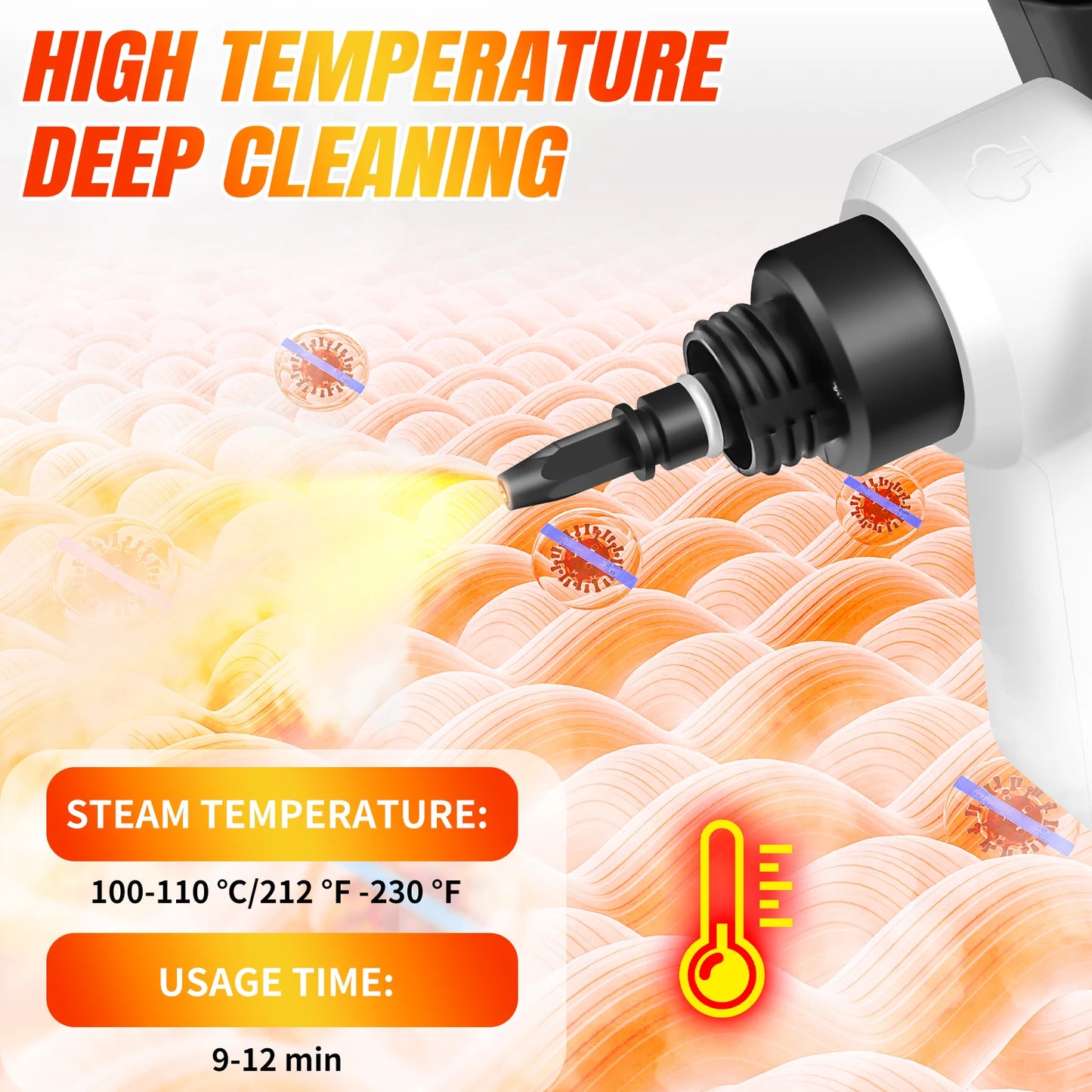 BRIEFNESS Hand-held Steam Cleaner High Temperature Sterilization Air Conditioning Kitchen Hood Home /Car Steaming Cleaner 400ML