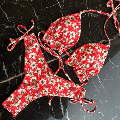Women's Printed Bikini Beach Holiday Trio