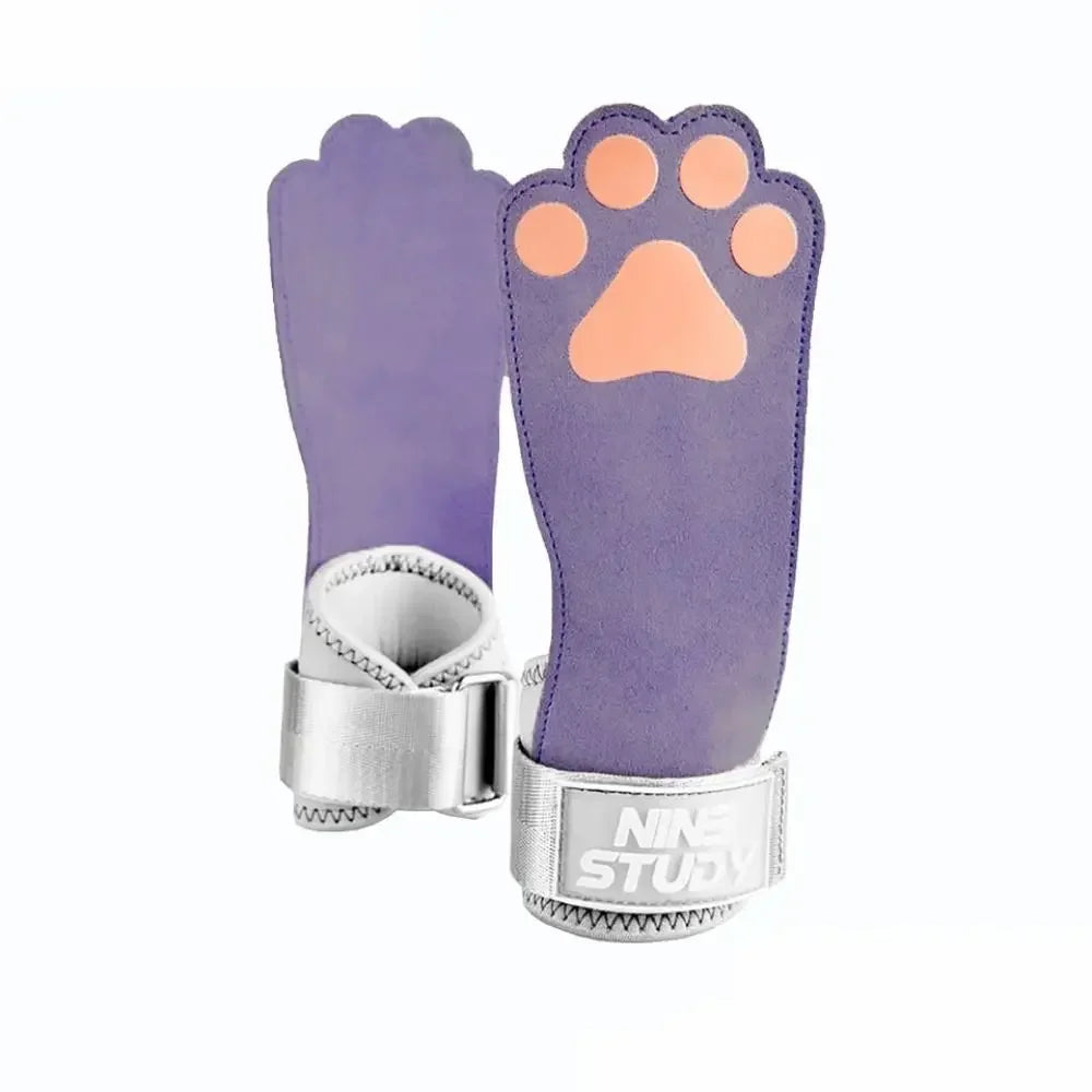 Leather Dog Paw Fitness Power Straps Wear-resistant Adjustable Dog Paw Wrist Straps Durable Pink/Purple