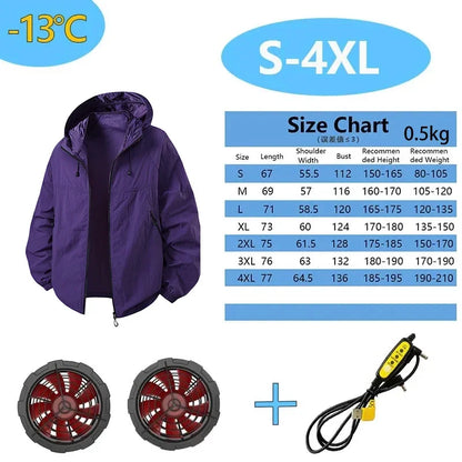 Men Women Smart Air Conditioning Cooling Jacket with Fans Intelligent Heat Dissipation UV Protection Outdoor Work Clothes Summer