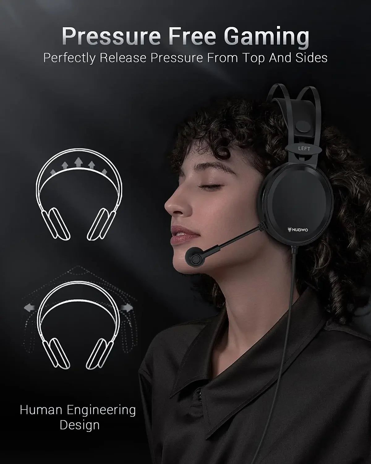 NUBWO Gaming Headsets PS4 Stereo Xbox One Headset Wired PC Gaming Headphones with Noise Canceling Mic Ear Gaming  Earphone