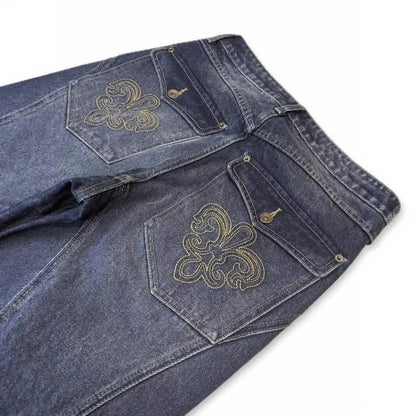 Vintage Embroidery Hip Hop Jeans