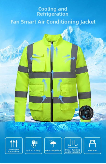 Smart Air Conditioning Cooling Jacket Men Breathable Sun Protection Workwear For Outdoor Workers Fishing Hiking