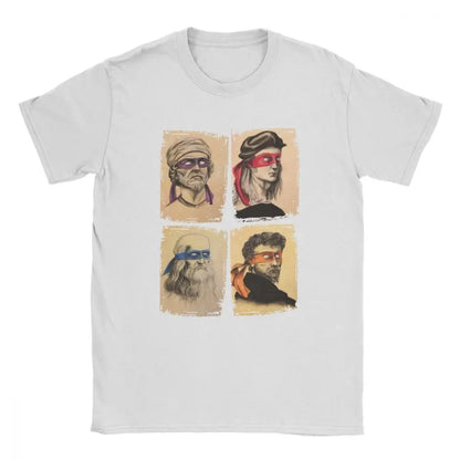 Science Turtles T-Shirt Men Mutant Ninja Short Sleeve Humor Tee Shirt O-Neck Cotton Funny Tops Printed Graphic T Shirt
