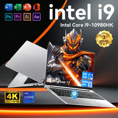 2026 Windows 11 Pro 15.6" Laptop Intel Core i9 10980HK 16GB RAM 1TB 2TB SSD Office Gamer Laptops Fingerprint UnIock Notebook PC
