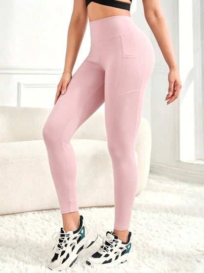 Yoga Fitness Women Leggings High Waist Tights with Pocket Gym Workout Running Stretchy Sexy Butt Liftting Casual Skinny Pants