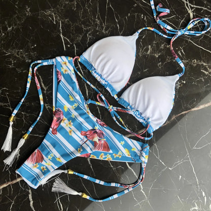Women's Printed Bikini Beach Holiday Trio