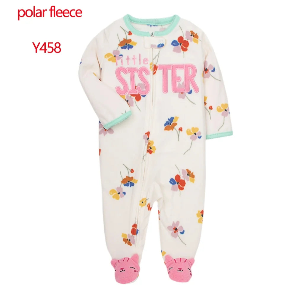 Newborn Infant Baby Boy Girl Romper Spring Autumn Polar Fleece Long-Sleeve Jumpsuit Warm Toddler Baby Clothes For a 0-12 Months