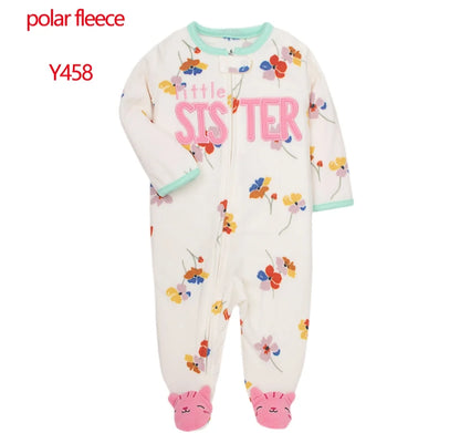 Newborn Infant Baby Boy Girl Romper Spring Autumn Polar Fleece Long-Sleeve Jumpsuit Warm Toddler Baby Clothes For a 0-12 Months