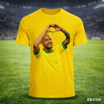 AI Classic Jersey # 10 Neymar Printed T-shirt Outdoor Fitness Training Sportswear Summer Men's Children's T-shirt Large Size