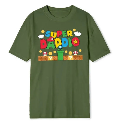Super Daddio Funny Gamer Dad Father's Day Gift Tshirt 100% Cotton New Fashion Short Sleeve Vintage Classic Streetwear Tee Tops