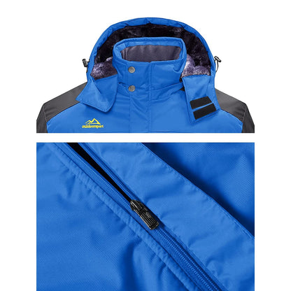 TACVASEN Men's Waterproof Ski Jacket Fleece Lining Warmth Parka Winter Snow Working Outdoors Hooded Coat Rain Shell Windbreaker