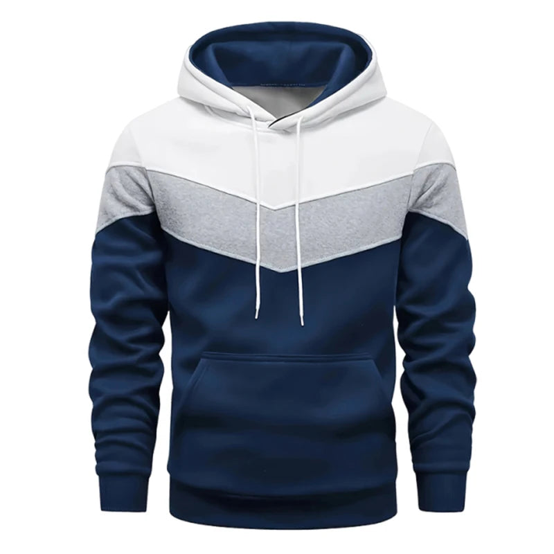 Autumn Winter Fashion Tracksuit Tricolor Hoodies and Black Sweatpants High Quality Male Daily Casual Sports Hooded Jogging Suit