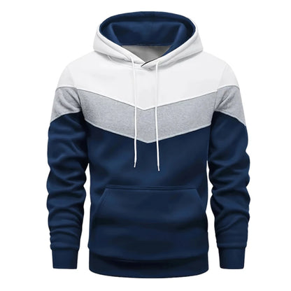 Autumn Winter Fashion Tracksuit Tricolor Hoodies and Black Sweatpants High Quality Male Daily Casual Sports Hooded Jogging Suit