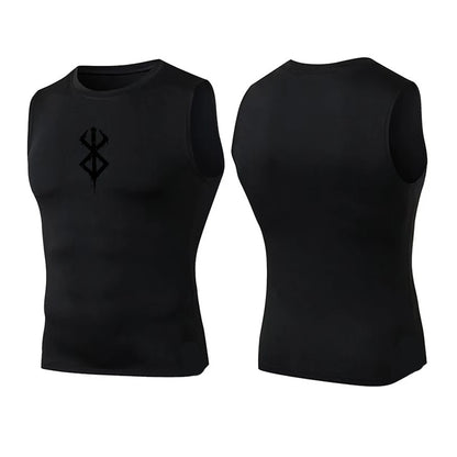 Compression Sleeveless Shirt Men Gym Fitness Basketball Sport Vest Manga Tight Tank Mesh Quick Drying Top Breathable Summer Male