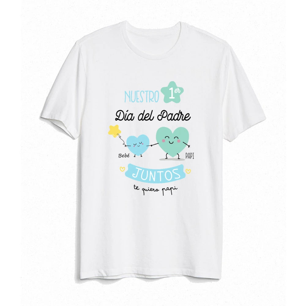 Our First Father's Day Spanish Printed Baby & Dad Matching Clothes Daddy T Shirts Tops Infant Bodysuit Fathers Day Family Outfit