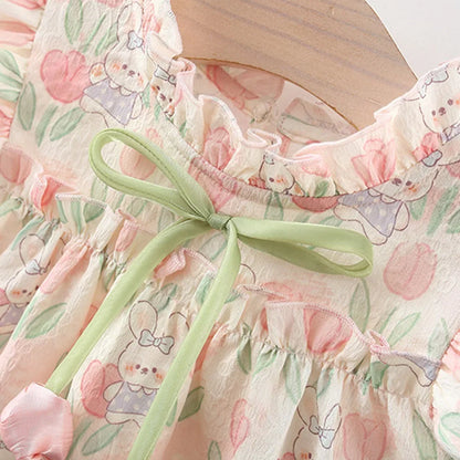 Summer New Baby Girl Dress Sweet Tulip Children'S Sleeveless Clothes (9 Months -4 Years Old)