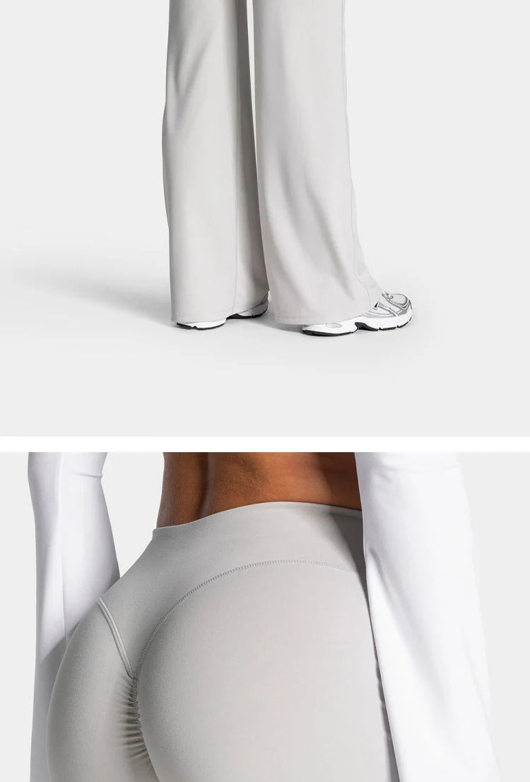 Charming Pro Scrunch Straight Leg Pants Butt Lifting Sculpting Wide Leg Leggings Gym Yoga Jogging Push Up Women Baggy Sweatpants