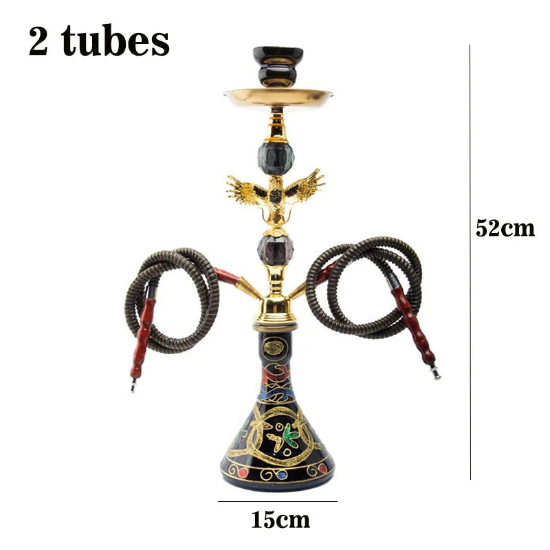BLack Gold Eagle Design Smoking Pipe Hookah Set with Tobacco Bowl Water Pipe  Кальян Kit for Sheesha Shisha Smoke Accessories