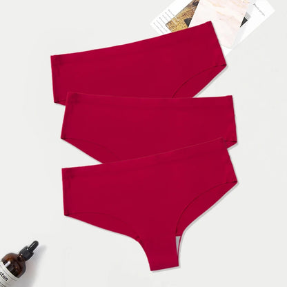 WarmSteps 3Pcs/Set Seamless Woman Panties Underwear Fitness Sports Women's Briefs Ice Silk Sexy Female Lingerie XXL Large Size