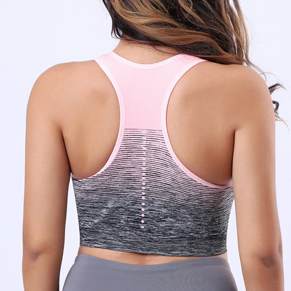 Gradient Padded Breathable Workout Sports Bra