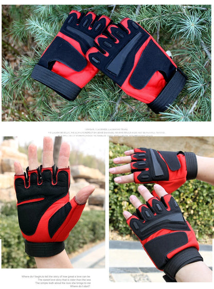 Cycling Tactical Gloves Half Finger Men Women Outdoor Fitness Gloves Spring Summer Anti Slip Wear-Resistant Gym Dumbbells Gloves