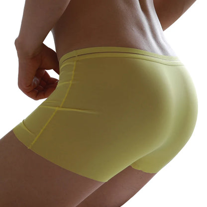 Fashion Men's Underwear Ice Silk Seamless Solid Color Ultra-thin Breathable Boxers for Male Lingerie Bikini Panties