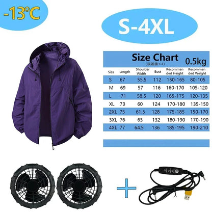 Men Women Smart Air Conditioning Cooling Jacket with Fans Intelligent Heat Dissipation UV Protection Outdoor Work Clothes Summer
