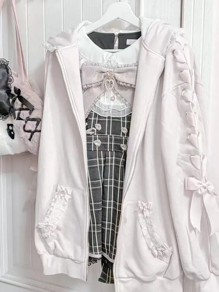 Cute Bunny Ear Lace Hooded Sweatshirt