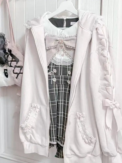 Cute Bunny Ear Lace Hooded Sweatshirt