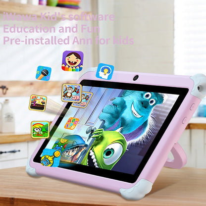 2025 New 7 Inch Cartoon Pattern Kids' tablet Quad Core 4GB+64GB ROM Android 13 Learning Education Games Tablets Children's Gifts