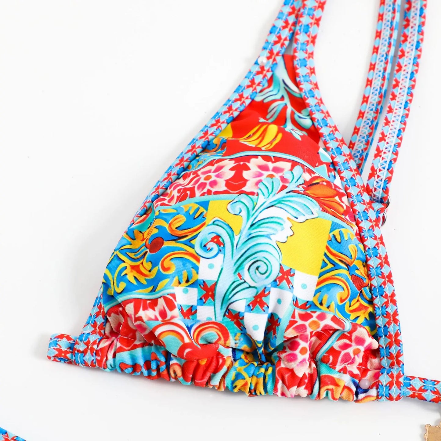 Swimming Suit for Women Bikini 2025 Sexy Boho Style Geometric Ethnic Print Swimsuit Beach Bathing Suit Thong Micro Swimwear