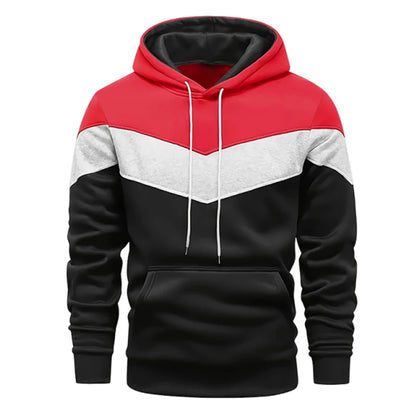 Autumn Winter Fashion Tracksuit Tricolor Hoodies and Black Sweatpants High Quality Male Daily Casual Sports Hooded Jogging Suit