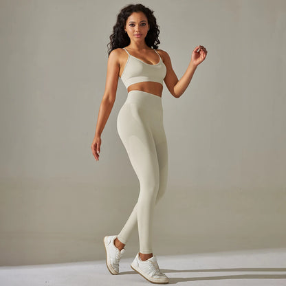 Yoga Leggings Set Workout Outfits for Women Sport Bra Leggings Seamless High Waist Yoga Leggings Sets Fitness Gym Clothing Wear