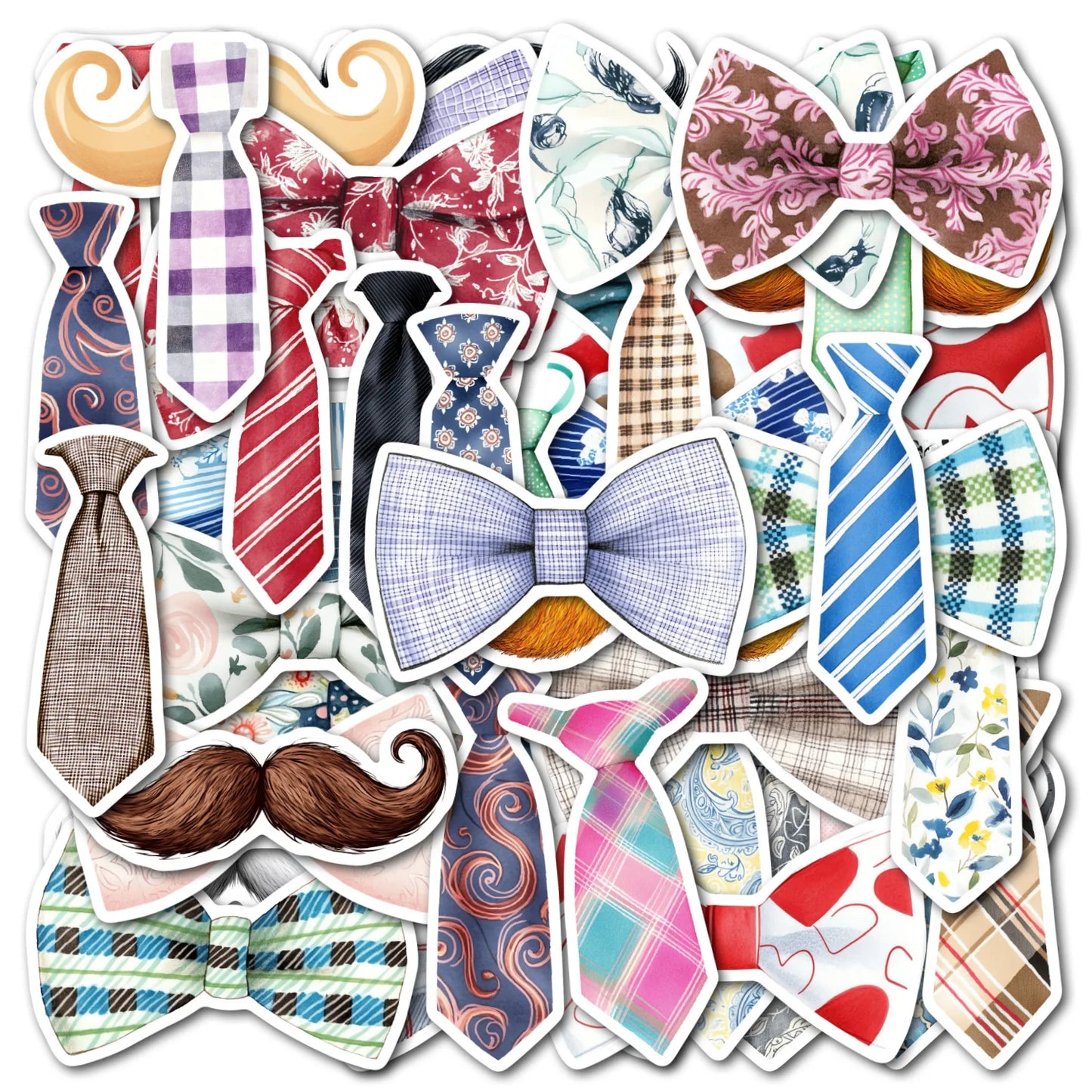 10/50PCS Cartoon Father's Day Gift Stickers Funny Beard Tie Doodle Waterproof Decorative Scrapbook Water Cup Skateboard Guitar