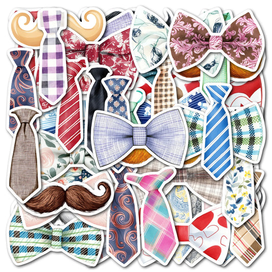 10/50PCS Cartoon Father's Day Gift Stickers Funny Beard Tie Doodle Waterproof Decorative Scrapbook Water Cup Skateboard Guitar