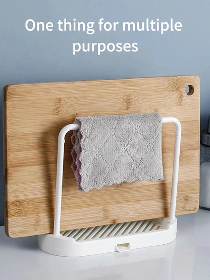 Kitchen Cloth Rack, Double-Layer Dishwashing Cloth Drain Rack, Sink Storage Rack, Countertop Sponge Steel Wire Ball Storage Rack