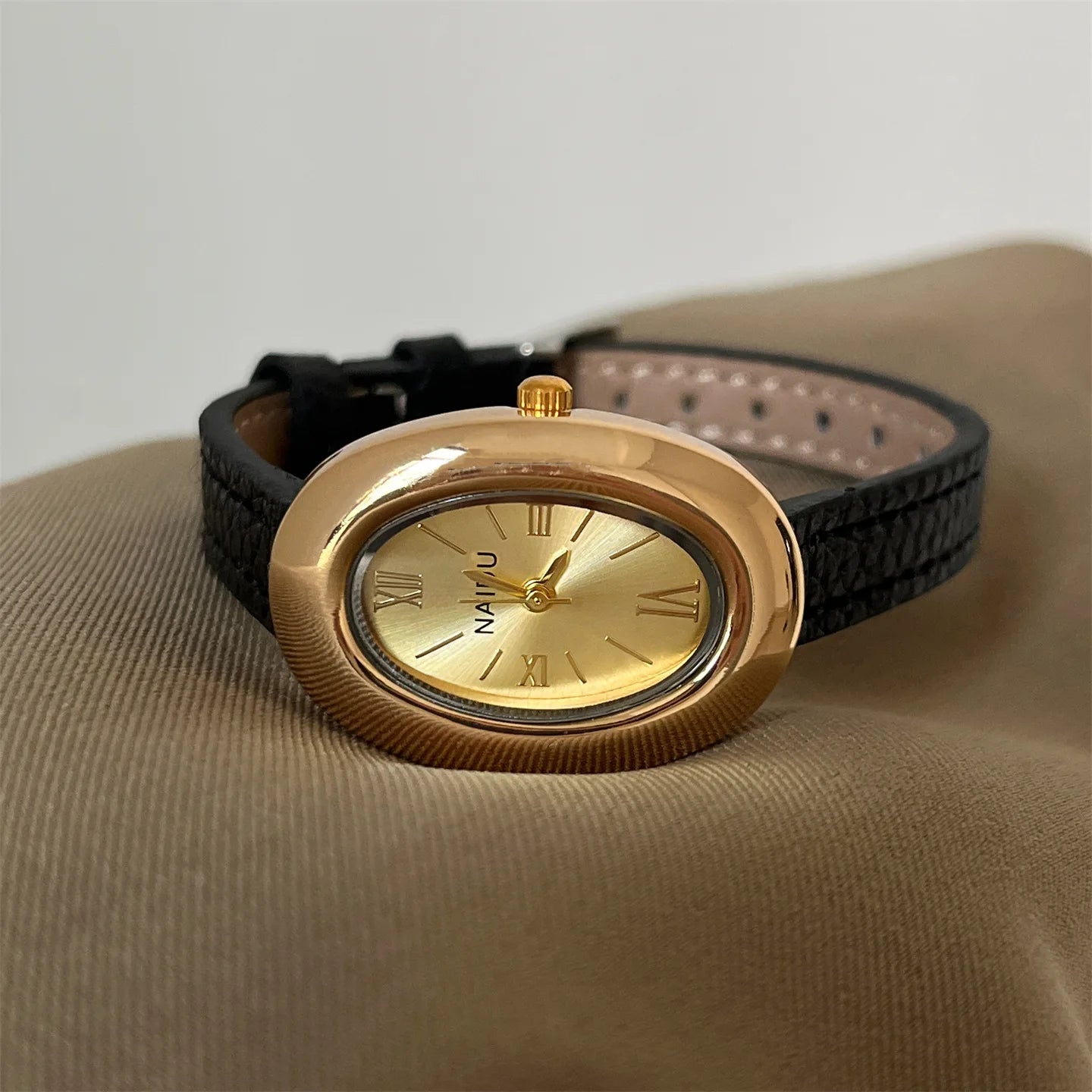 Vintage Oval Dial Women Watch Casual Leather Band Analog Quartz Watches Female Wristwatch Dropshipping Clock Reloj De Mujer