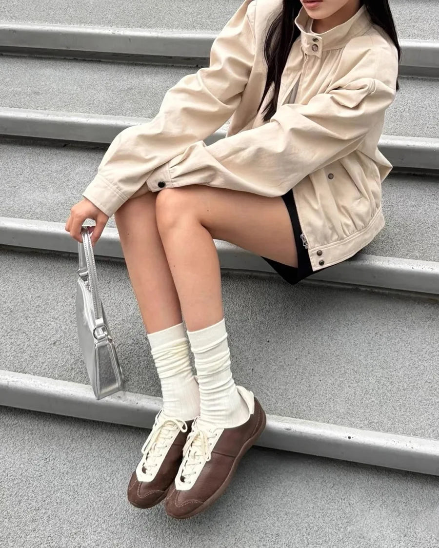Sneakers Casual Sports Shoes for Women Lightweight Leather Breathable Shoes Women Flat White Tennis Shoes