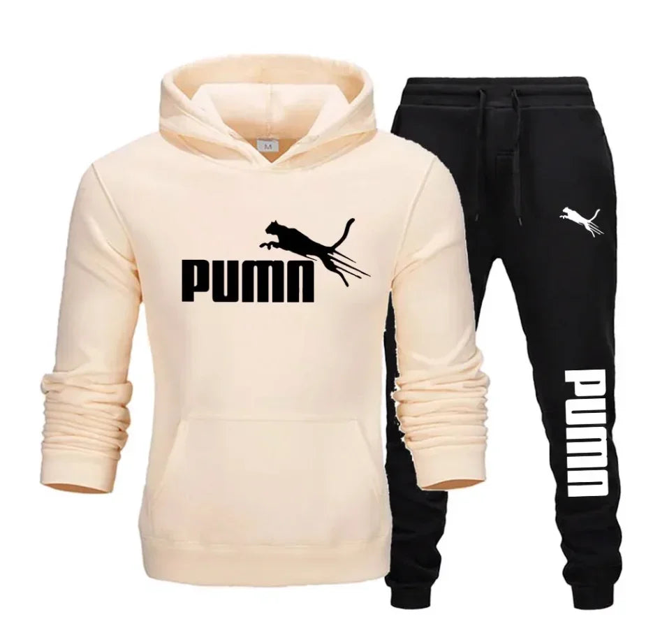 New Fashionable Fitness Jogging Casual Sportswear Set of 2-piece Pullover Hoodie and Long Pants for Men in Autumn and Winter