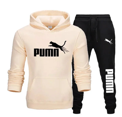 New Fashionable Fitness Jogging Casual Sportswear Set of 2-piece Pullover Hoodie and Long Pants for Men in Autumn and Winter