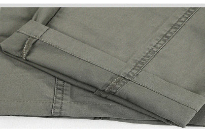Big Size Men's Cargo Trousers Straight Leg Work Pant Men Loose Fit Cotton Summer Wide Overalls Male Side Multi Pocket Large Size