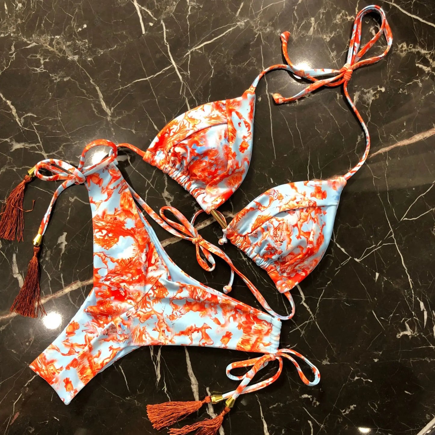 Women's Printed Bikini Beach Holiday Trio