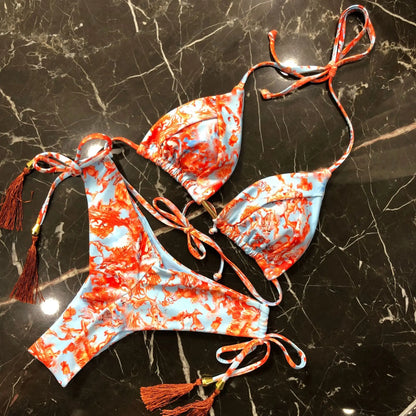 Women's Printed Bikini Beach Holiday Trio