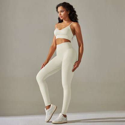 Yoga Leggings Set Workout Outfits for Women Sport Bra Leggings Seamless High Waist Yoga Leggings Sets Fitness Gym Clothing Wear