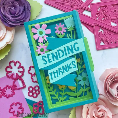 Happy Father's Day Layered Flowers Pop Up CardShut Metal Cutting Dies for DIY Making Card Scrapbook Embossed Paper Album Craft