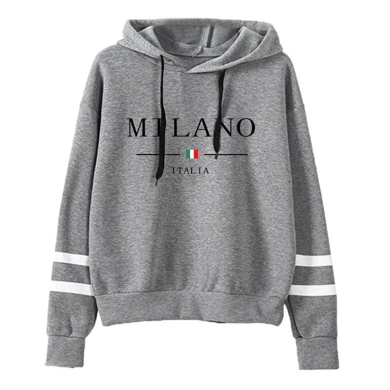 Striped Print Casual Pullover Hoodie