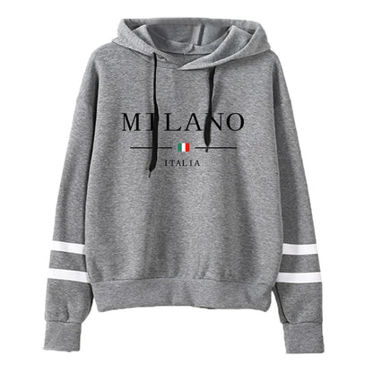 Striped Print Casual Pullover Hoodie