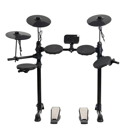 Electronic Drum Set 4 Drums 3 Cymbals Full Silicone Electronic Drum Kit 180 Tones Percussion Music USB, MIDI,Headphone Interface
